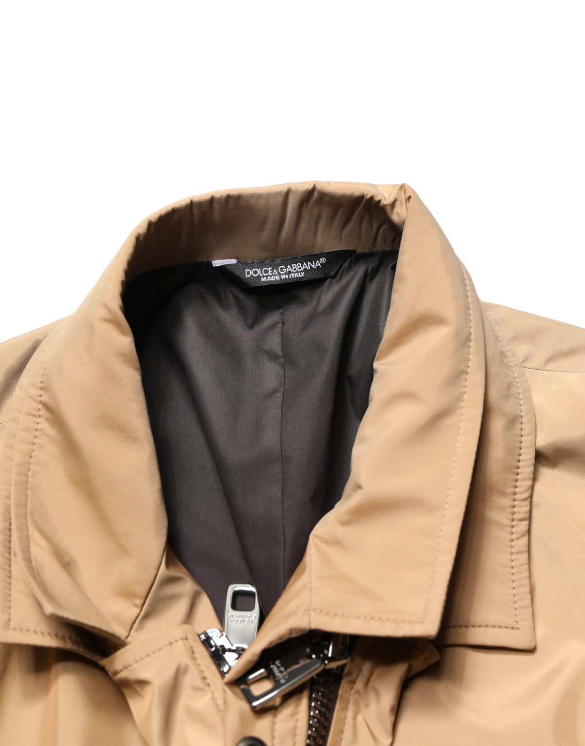Dolce & Gabbana Brown Single Breasted Layered Coat Men's Jacket