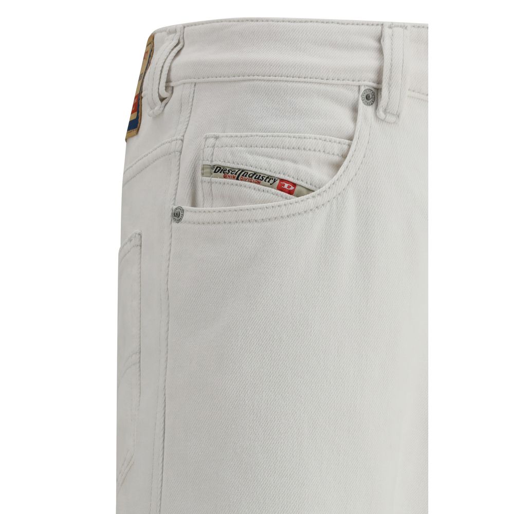 Diesel White Cotton Slim Fit Men's Jeans