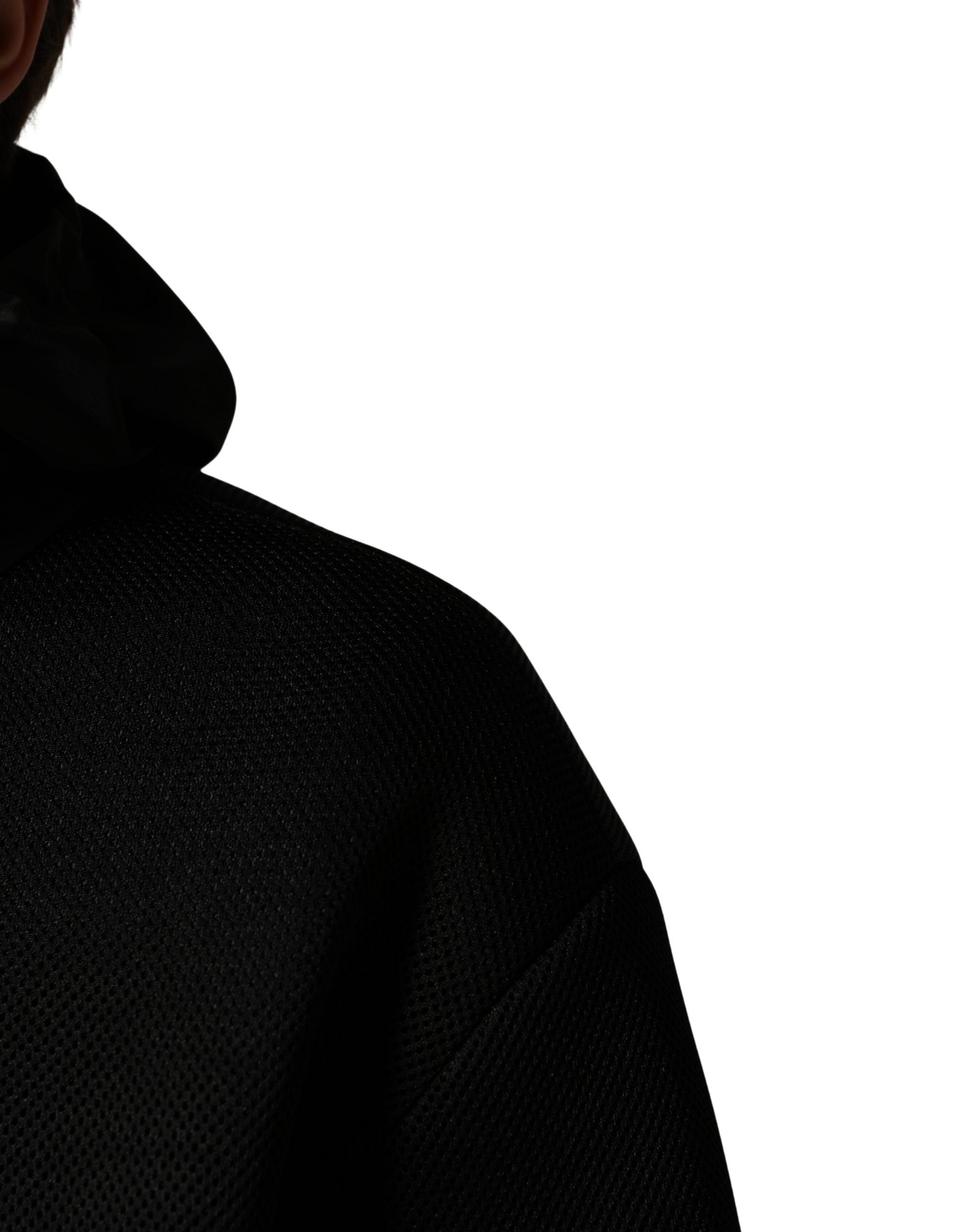 Dolce & Gabbana Men Black Hooded Full Zip Bomber Men's Jacket