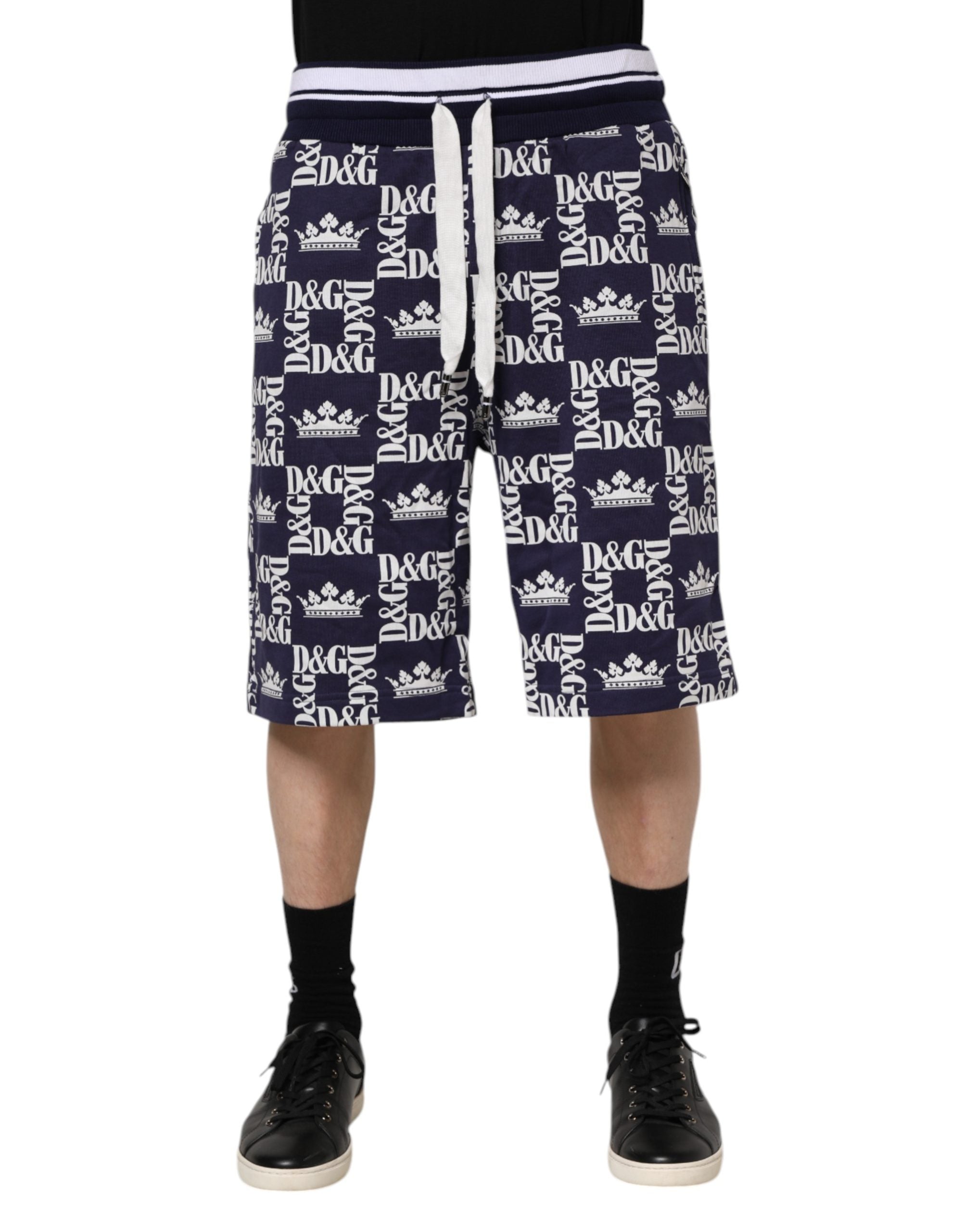 Dolce & Gabbana Blue DG Logo Print Chino Men Bermuda Men's Shorts