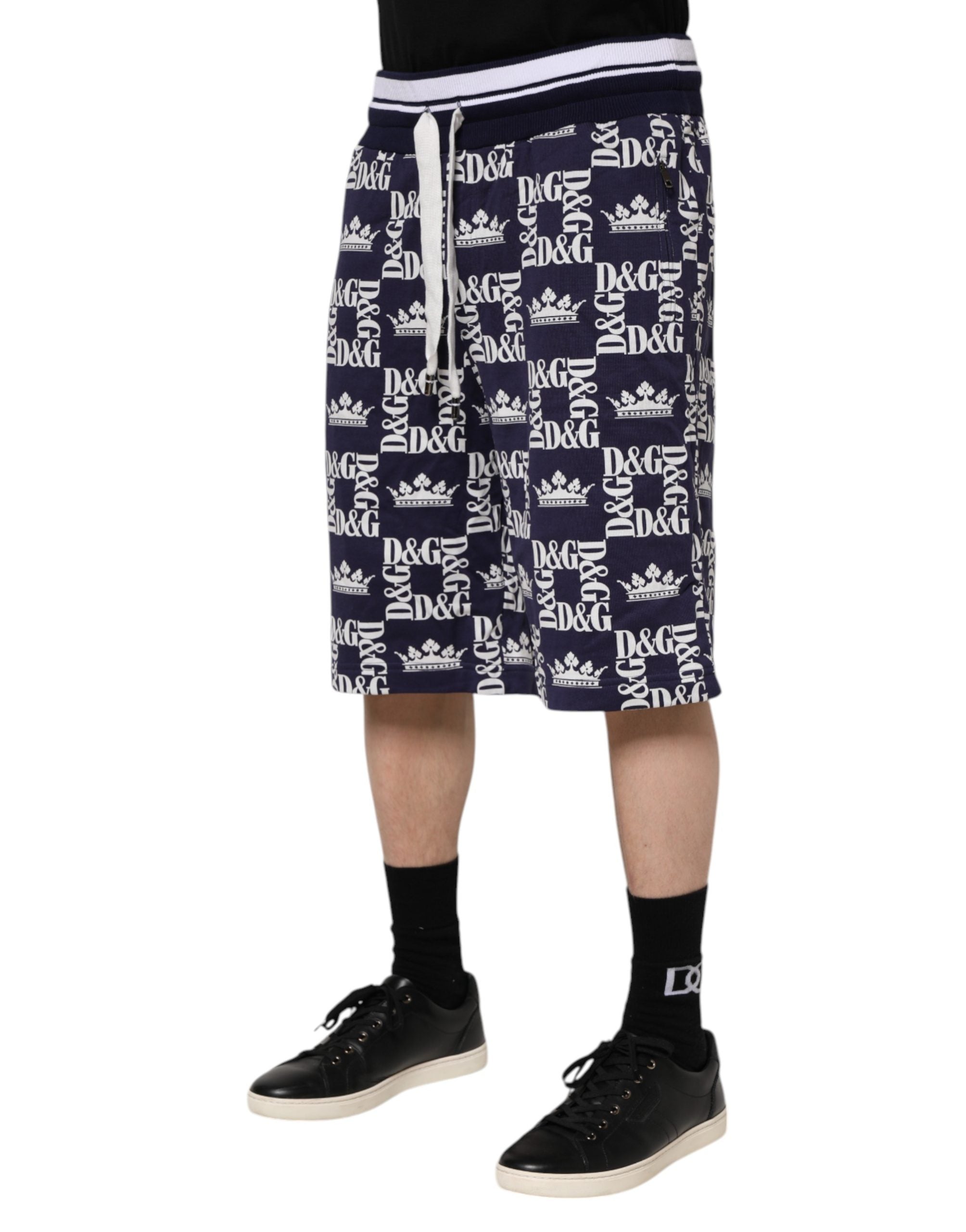 Dolce & Gabbana Blue DG Logo Print Chino Men Bermuda Men's Shorts