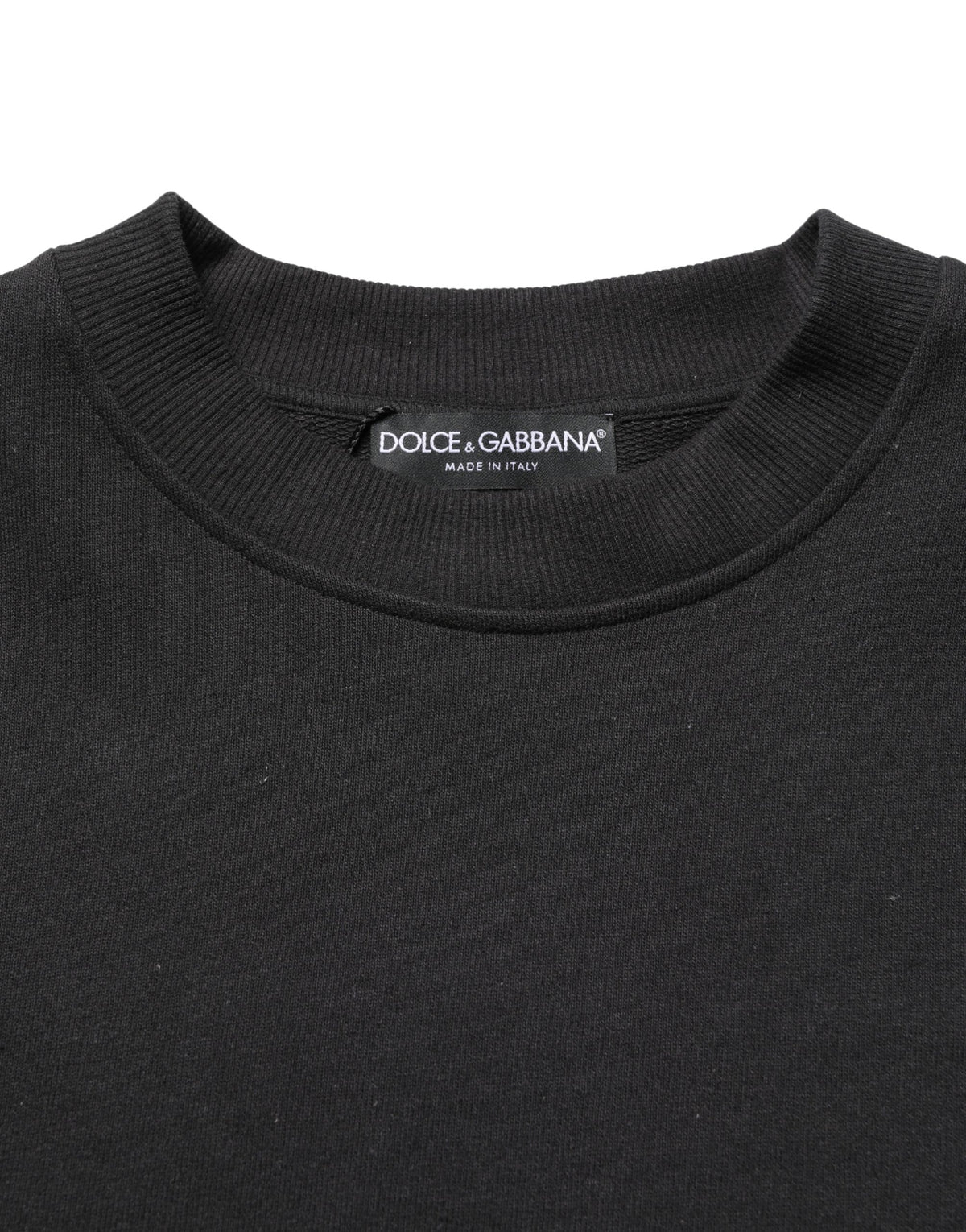 Dolce & Gabbana Black Cotton Crew Neck Sweatshirt  Men's Sweater (Pre-Owned)