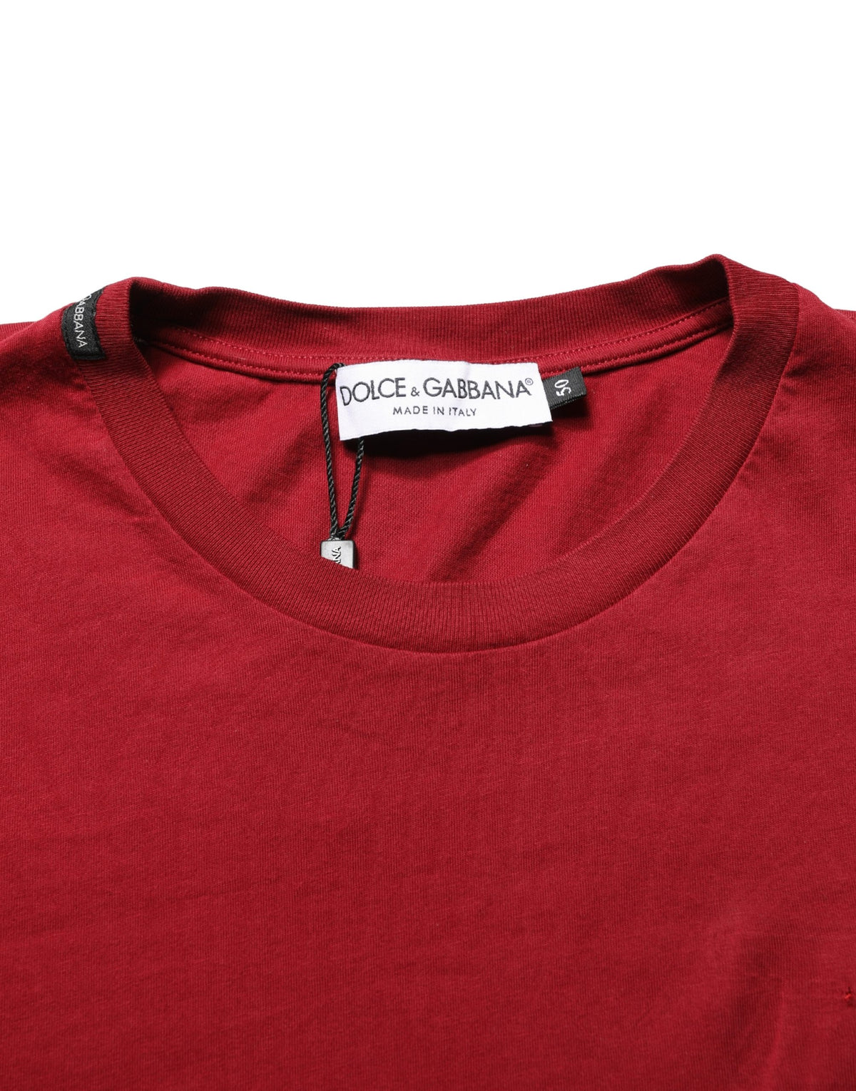 Dolce & Gabbana Maroon Cotton Crew Neck Short Sleeves Men's T-shirt (Pre-Owned)
