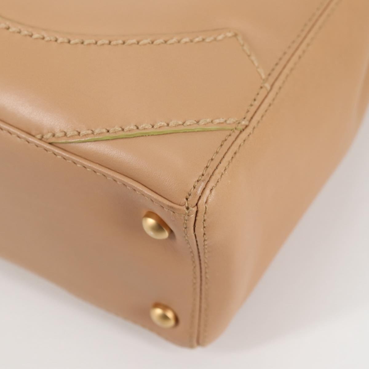 Chanel Cc Stitch Tote Lambskin Beige Leather Bag (Pre-Owned)