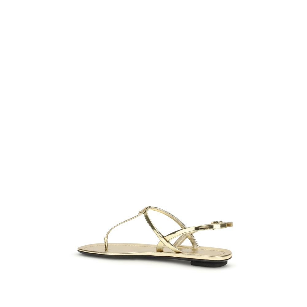 Prada Silver Calf Leather Bos Taurus Flat Women's Sandals