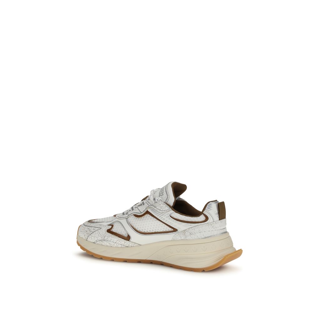 Dsquared² White Calf Leather Bos Taurus Athletic Men's Sneakers
