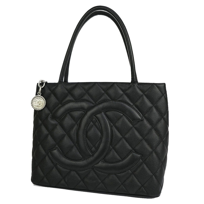 Chanel Médaillon Black Leather Handbag (Pre-Owned)