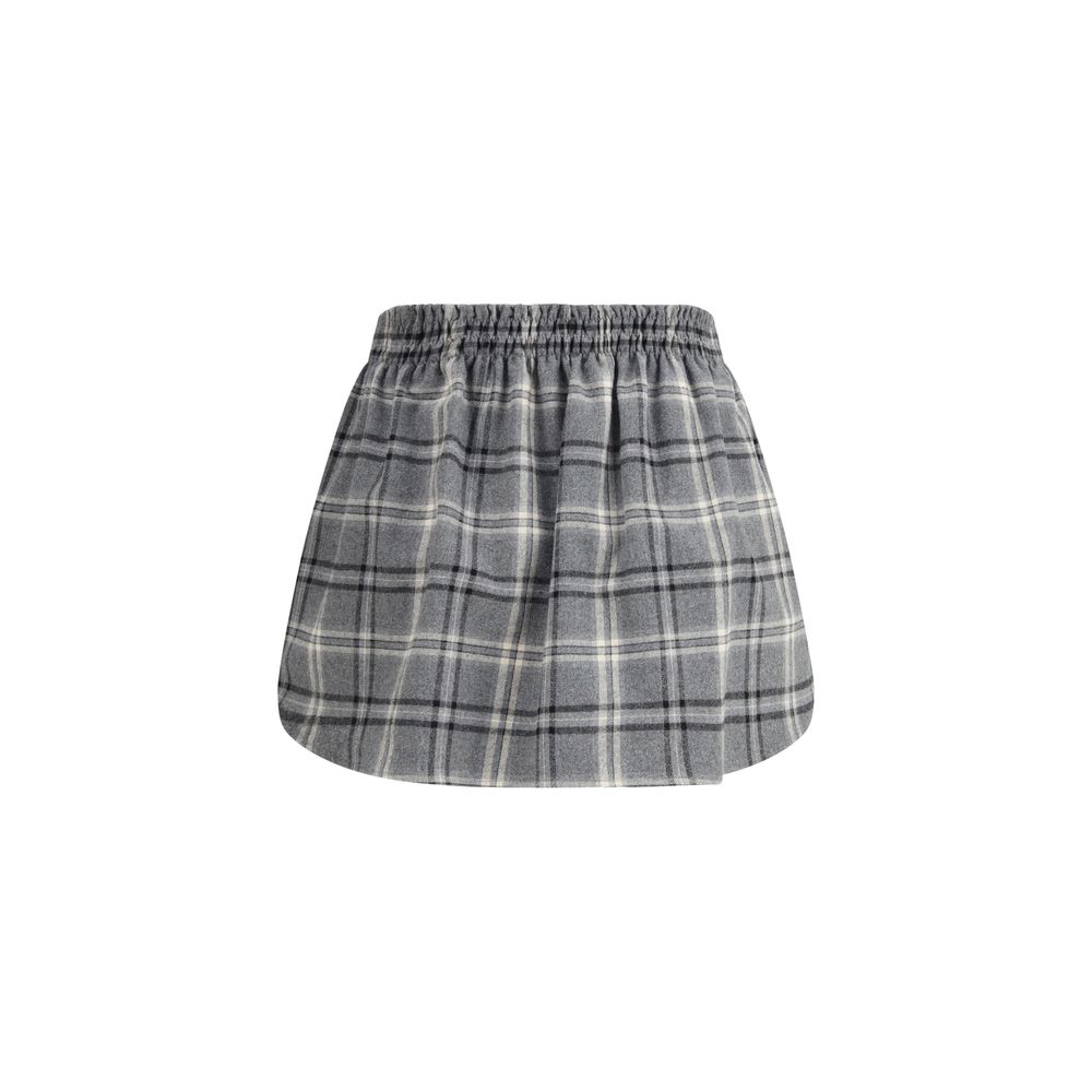 Miu Miu Gray Cotton Mini Women's Skirt