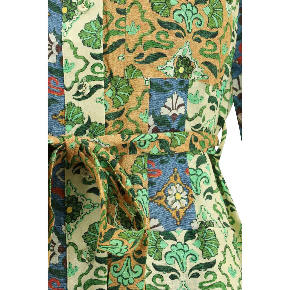 Alemais Multicolor Linen Casual Women's Dress