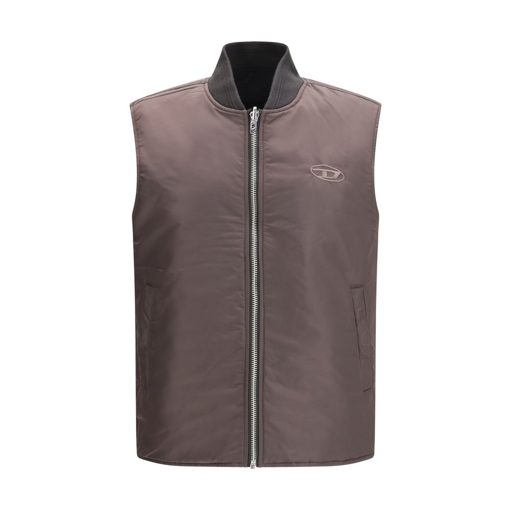 Diesel Brown Polyamide Sleeveless Men's Jacket