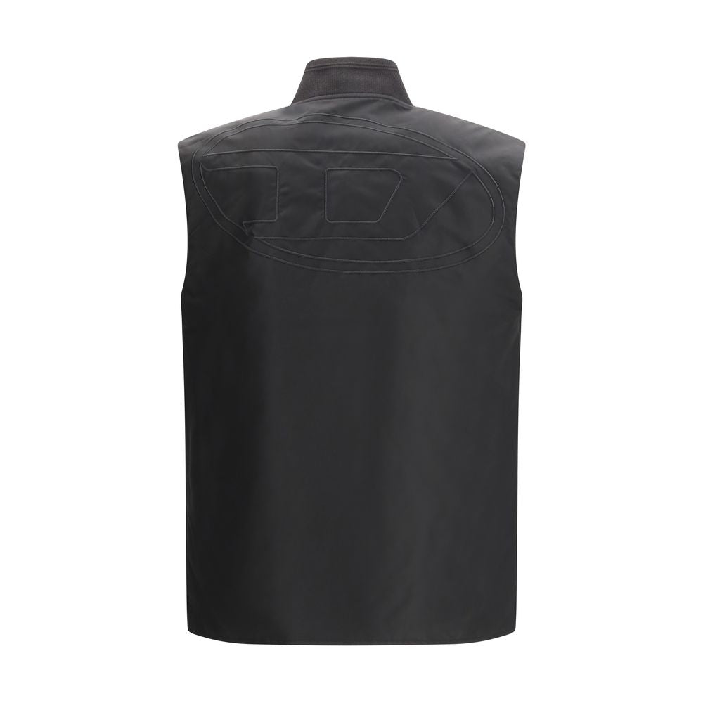 Diesel Brown Polyamide Sleeveless Men's Jacket