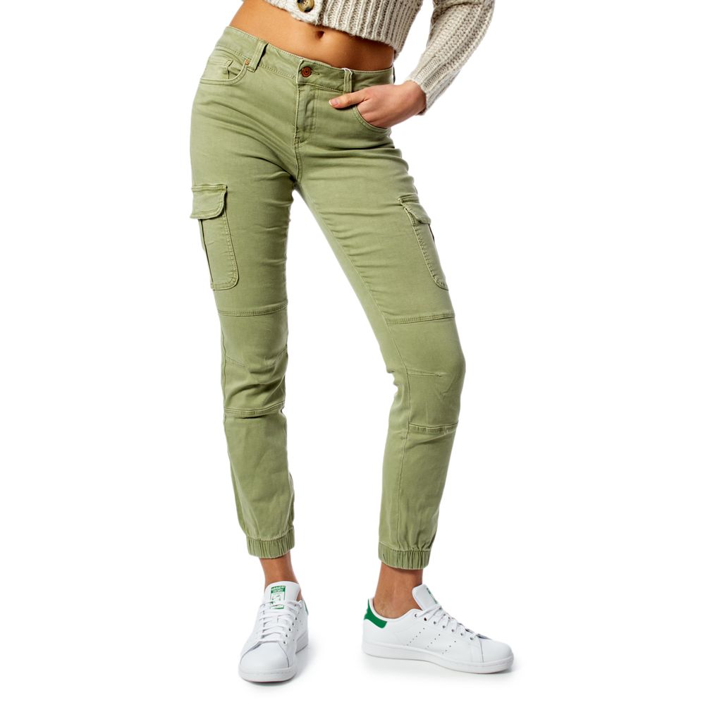 Only Green Cotton Cargo Women's Pants