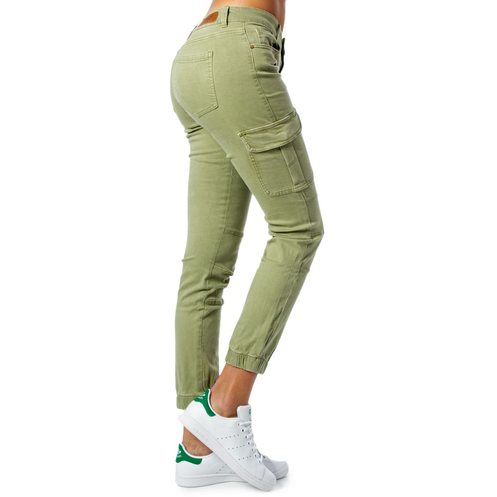 Only Green Cotton Cargo Women's Pants