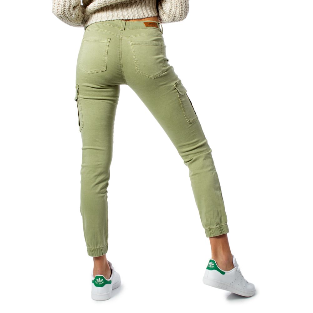 Only Green Cotton Cargo Women's Pants