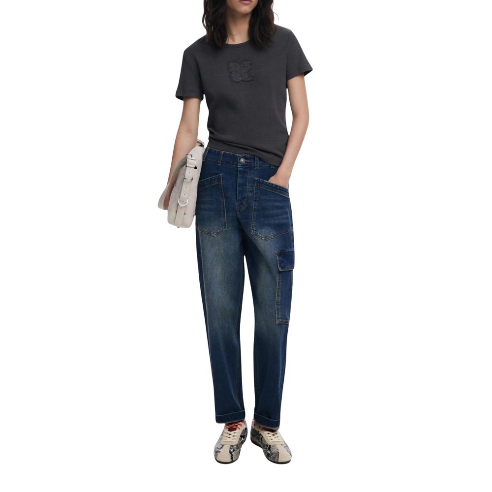 Desigual Blue Cotton Boyfriend Women's Jeans