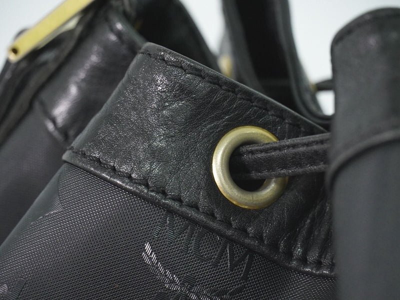 MCM Visetos Black Leather Shopper Bag (Pre-Owned)