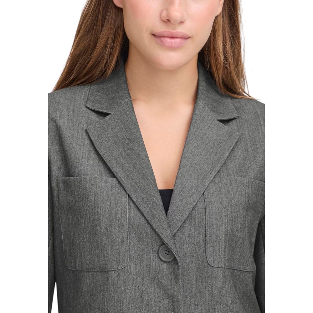 ICHI Gray Polyester Women's Blazer