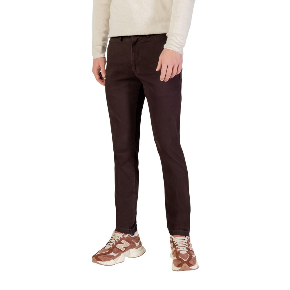 Borghese Brown Cotton Skinny Men's Pants