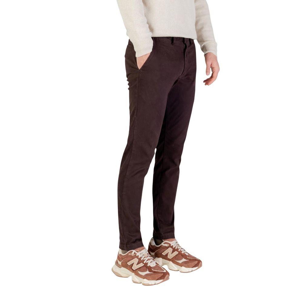 Borghese Brown Cotton Skinny Men's Pants