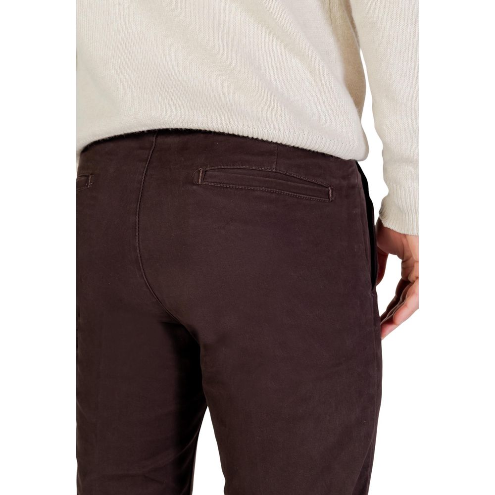 Borghese Brown Cotton Skinny Men's Pants