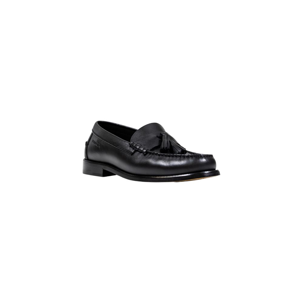 Tommy Hilfiger Black Leather Slip-On Men's Loafers