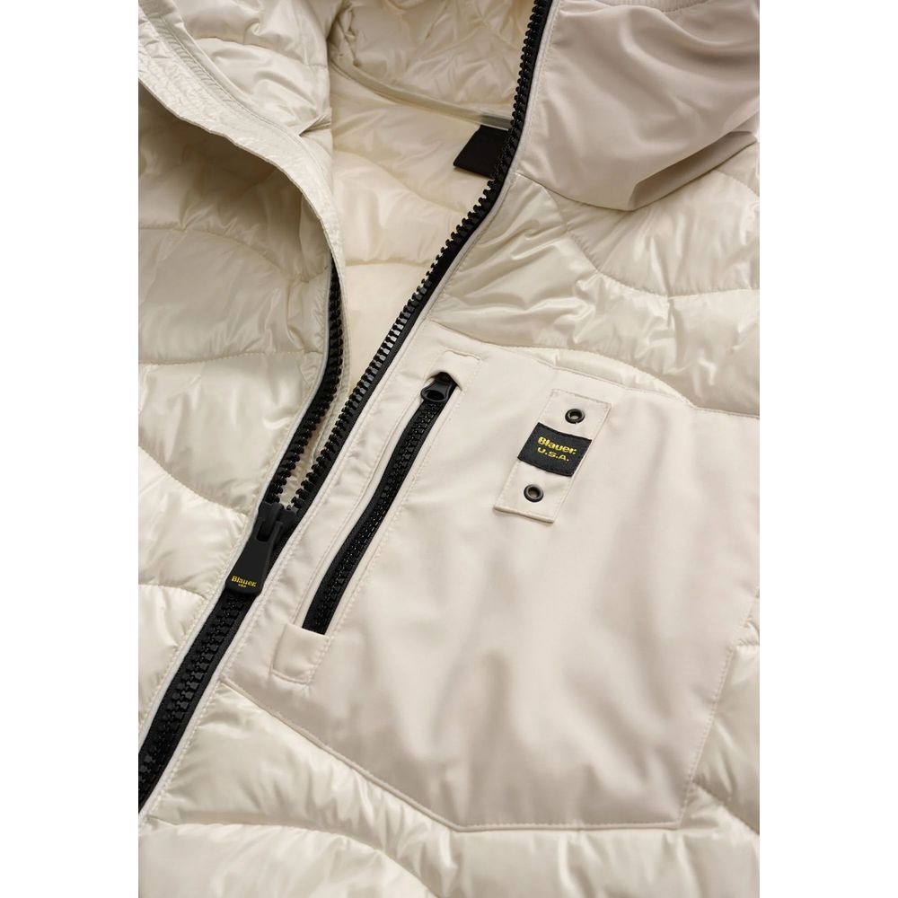 Blauer White Polyamide Shell Men's Jacket