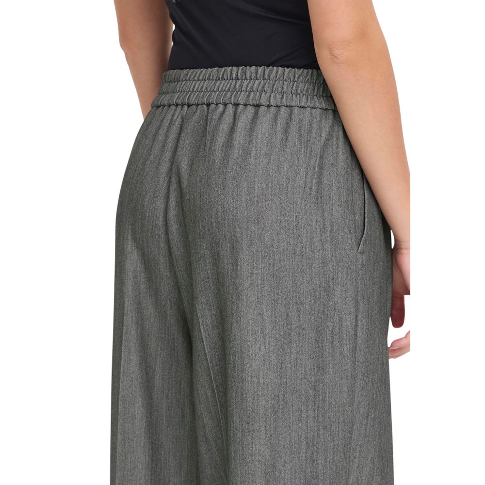 ICHI Gray Polyester Casual Women's Pants