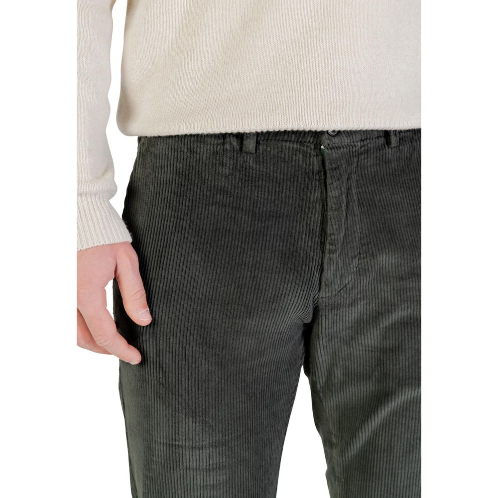 Borghese Green Cotton Casual Men's Pants