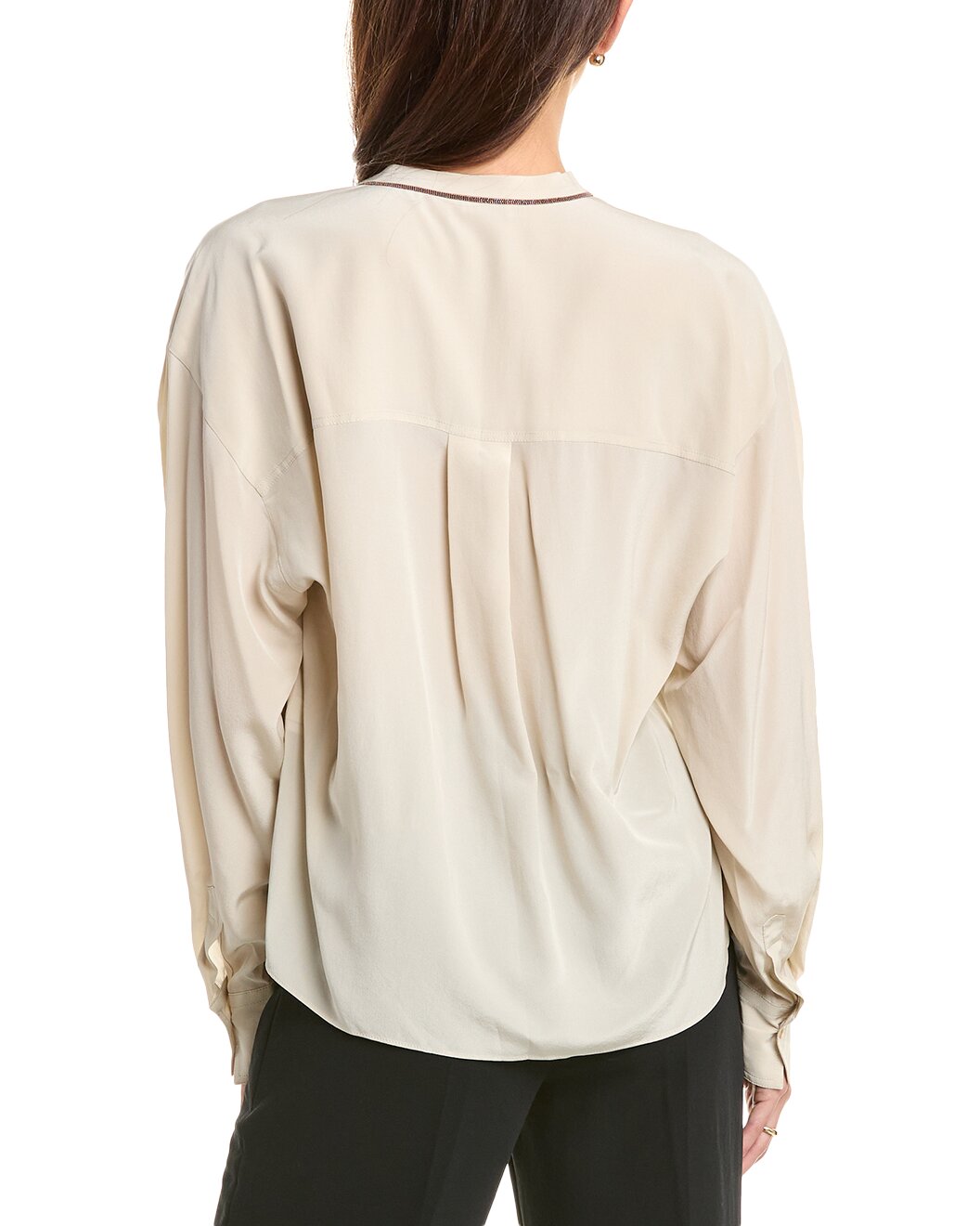 Brunello Cucinelli Beige Silk Women's Blouse