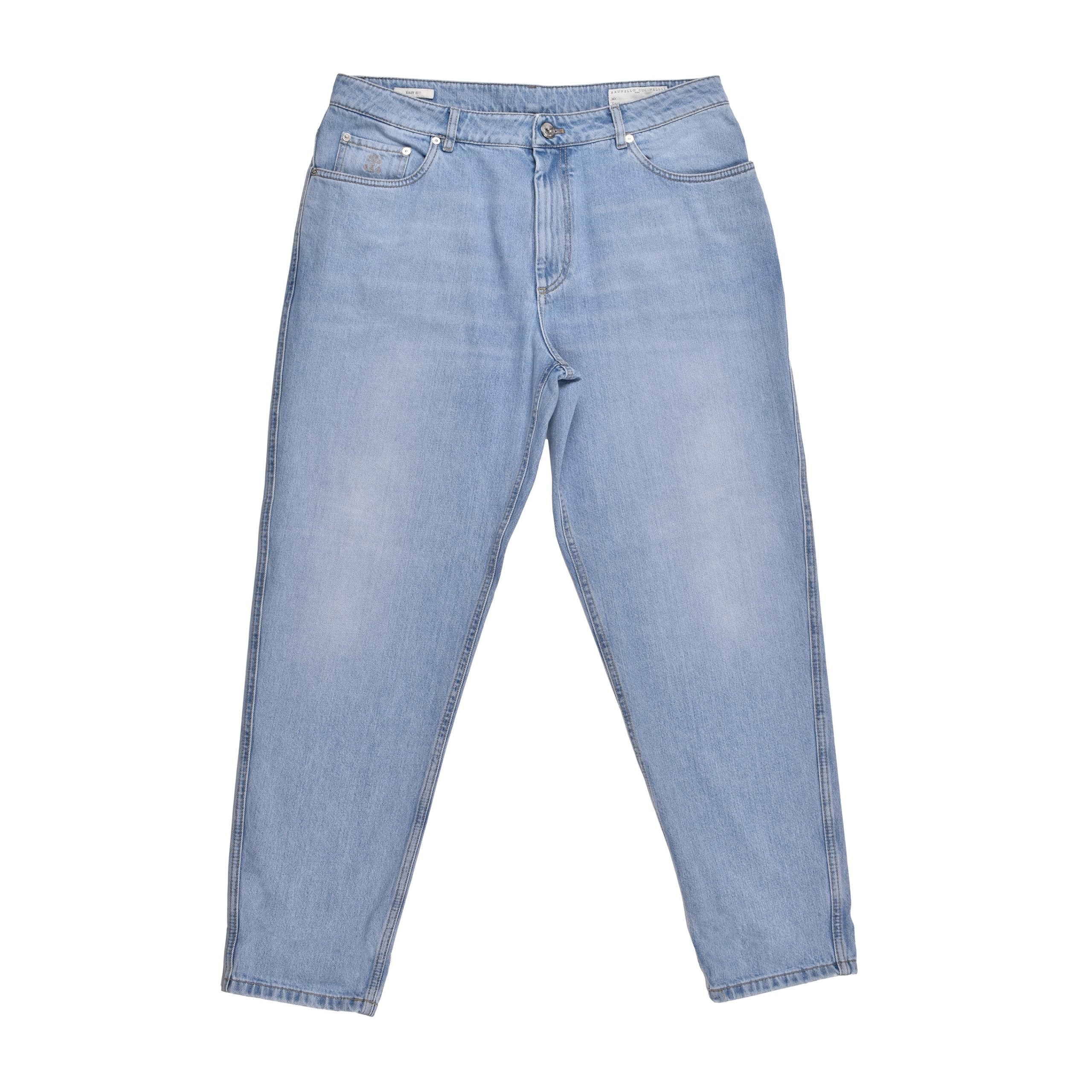 Brunello Cucinelli Blue Cotton Relaxed Fit Men's Jeans