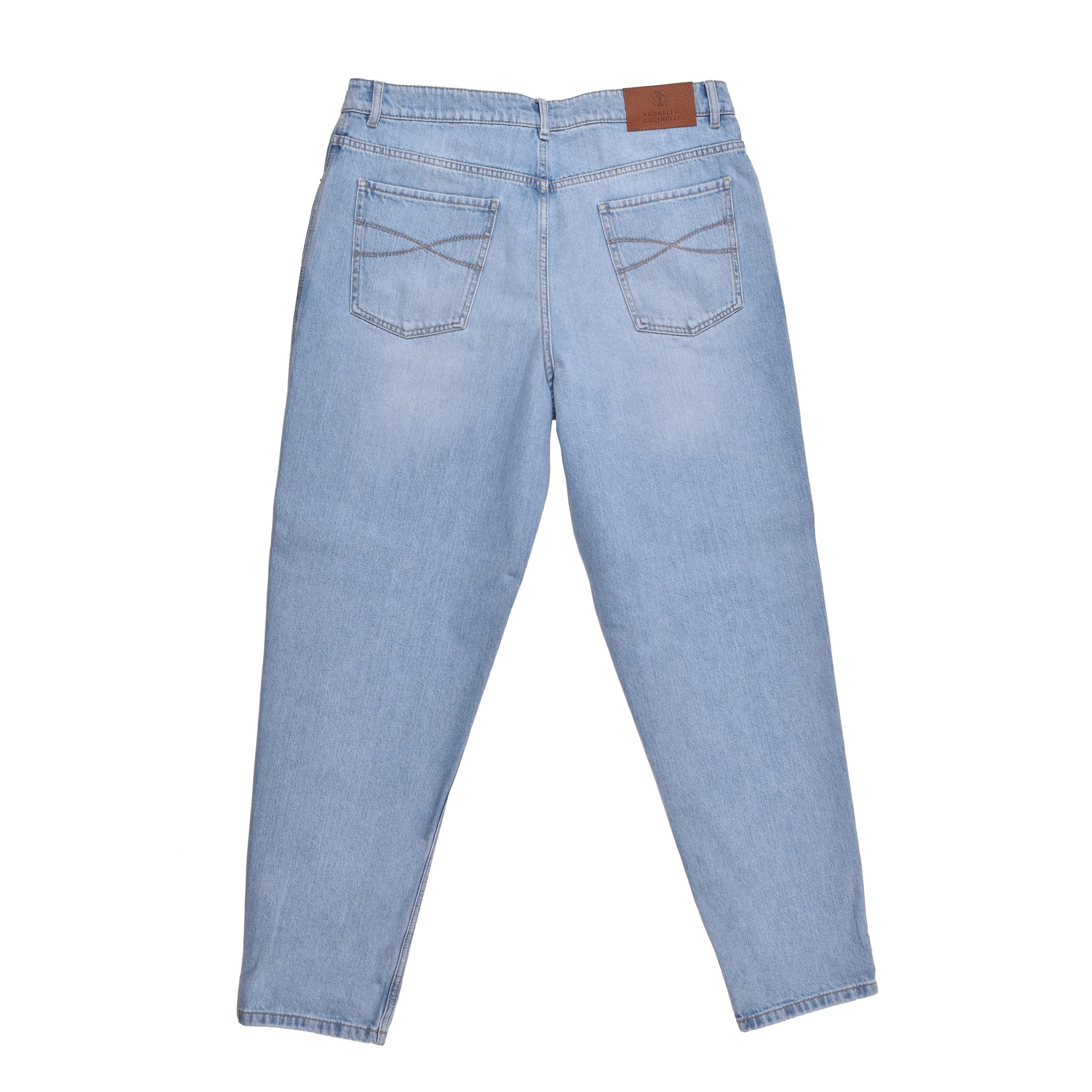 Brunello Cucinelli Blue Cotton Relaxed Fit Men's Jeans