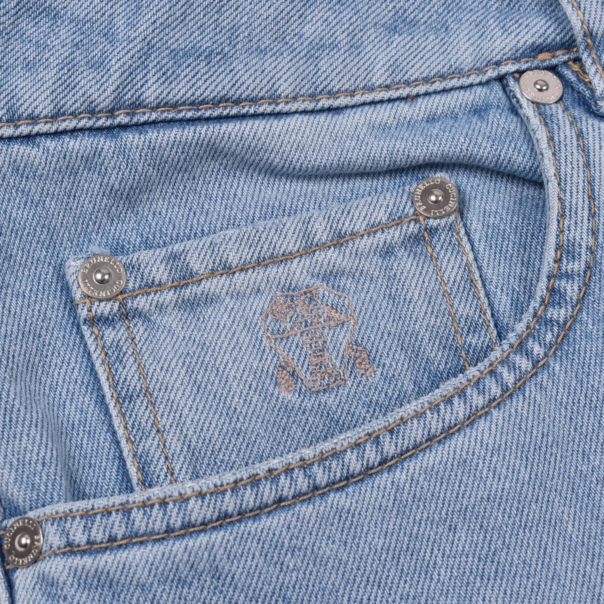 Brunello Cucinelli Blue Cotton Relaxed Fit Men's Jeans