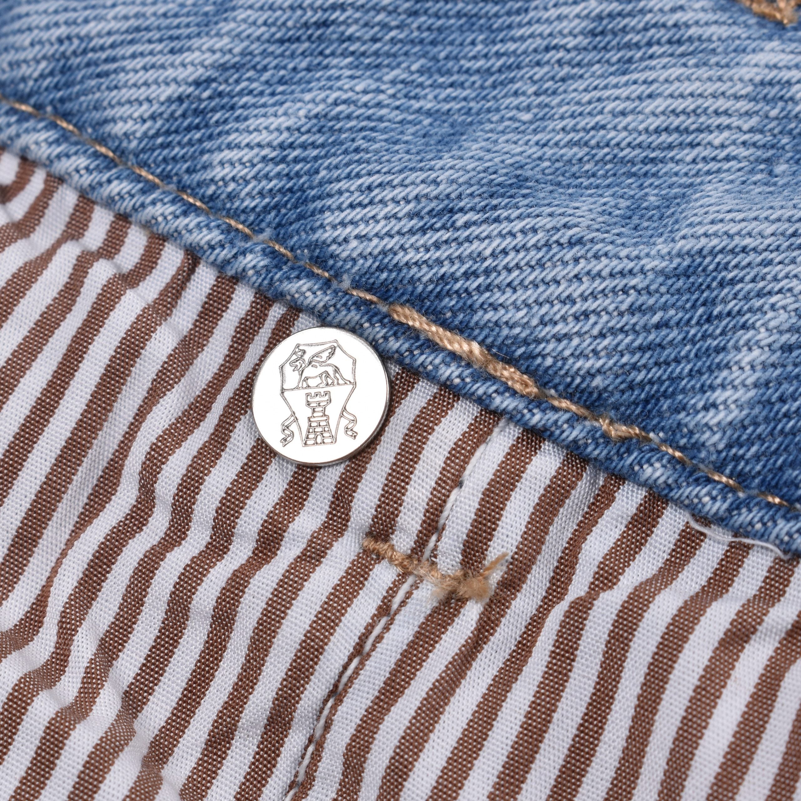 Brunello Cucinelli Blue Cotton Relaxed Fit Men's Jeans