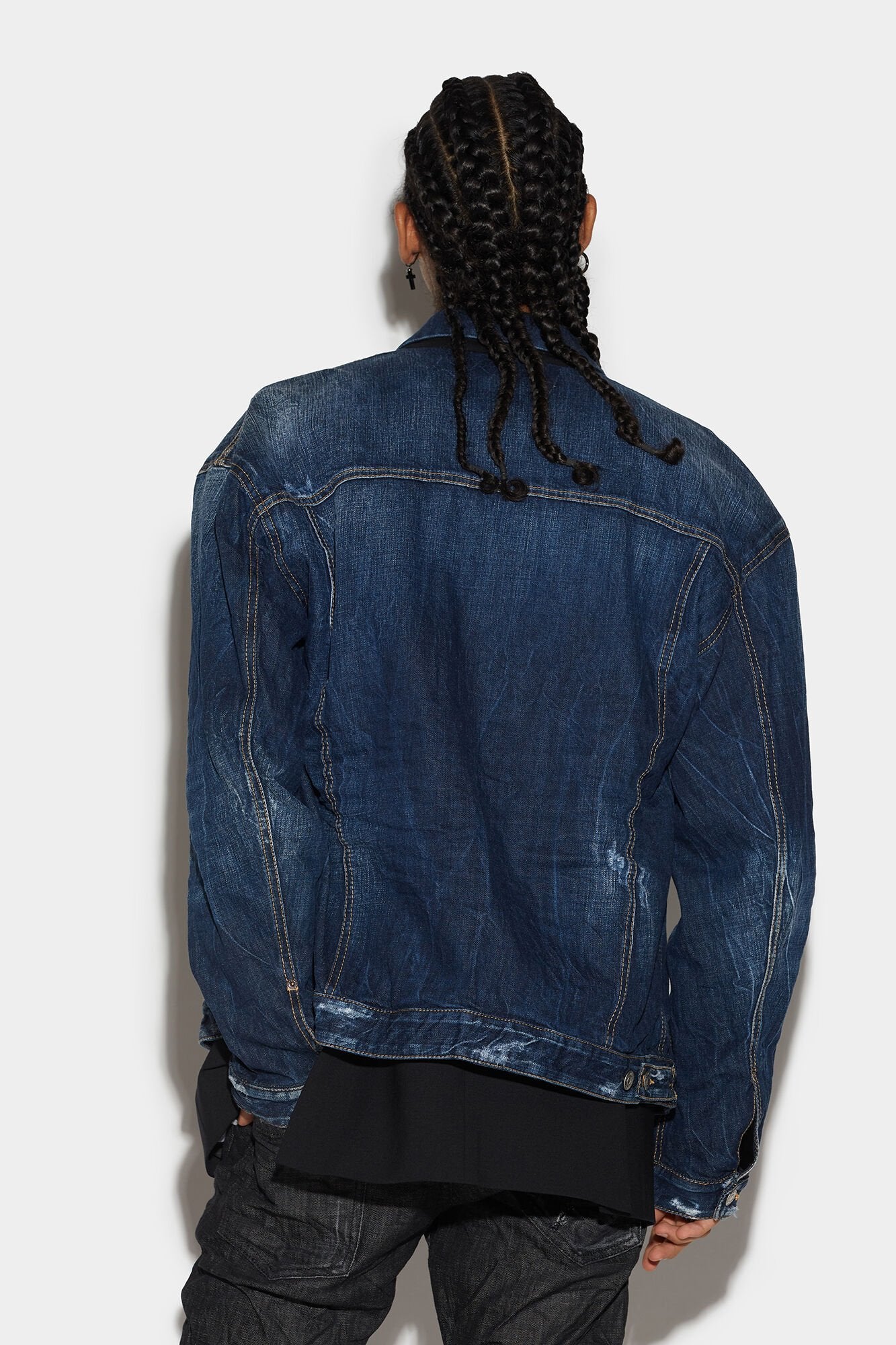 Dsquared² Navy Blue Fibres Denim Women's Jacket