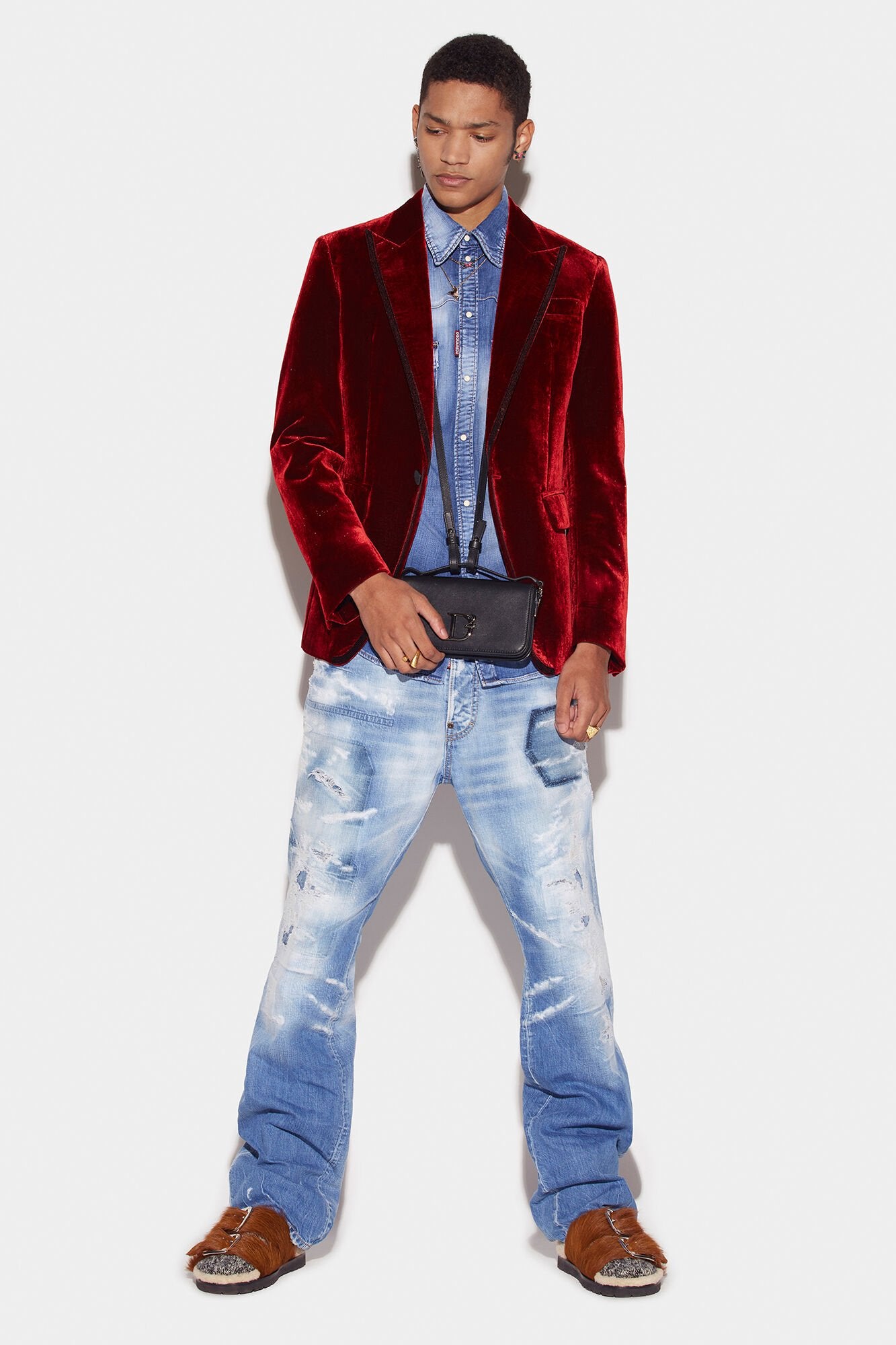 Dsquared² Burgundy Fibres Women's Blazer