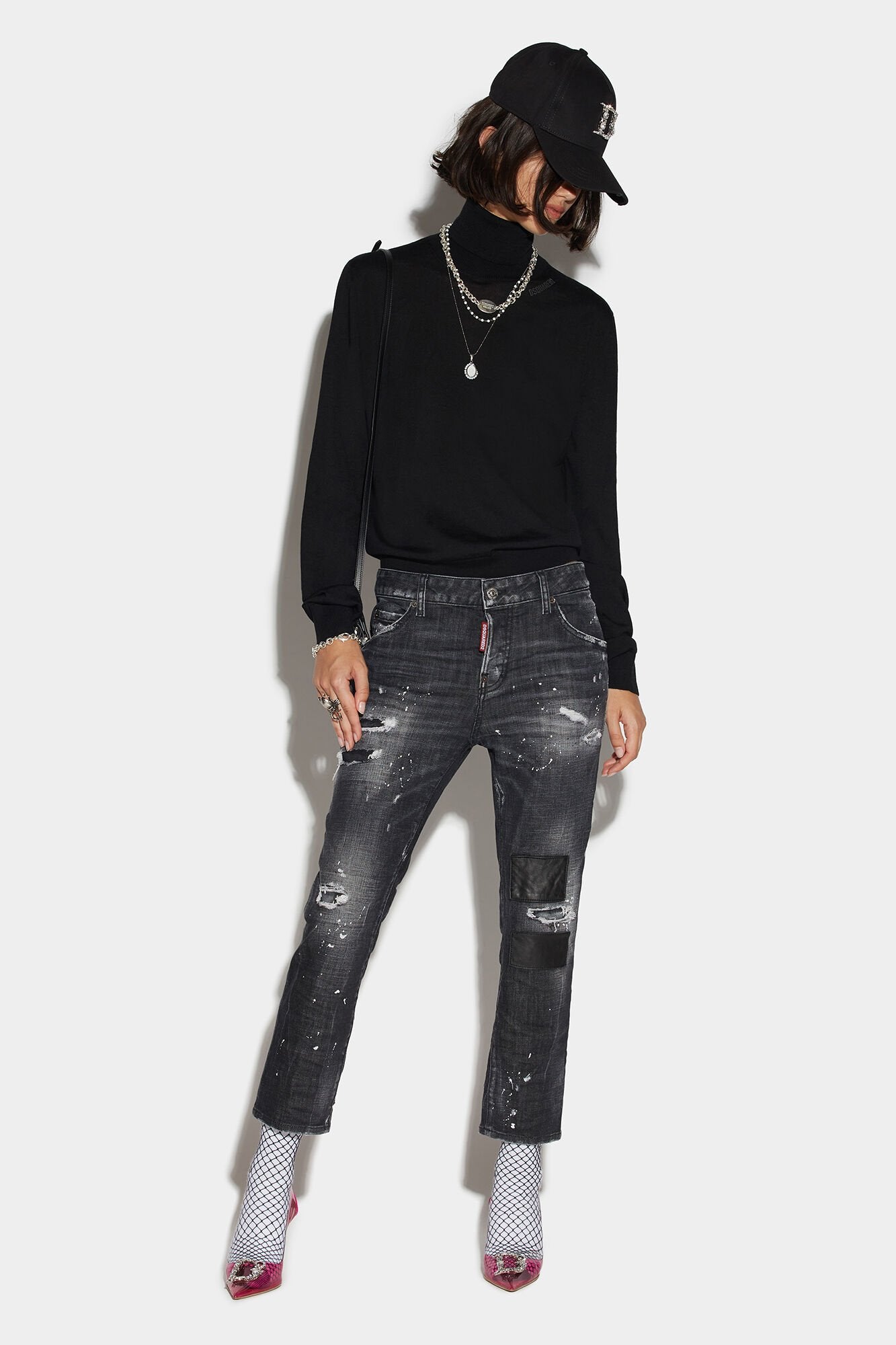 Dsquared² Black Fibres Casual Women's Pants