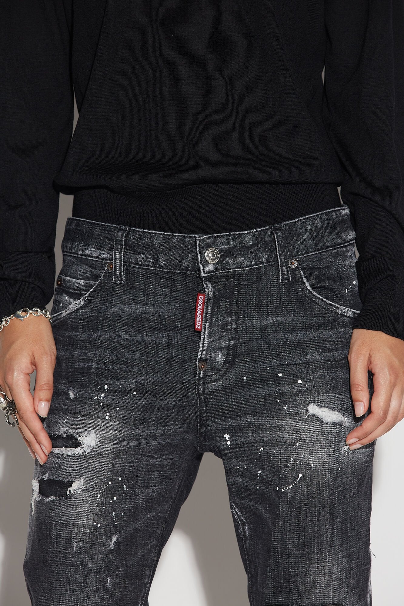 Dsquared² Black Fibres Casual Women's Pants