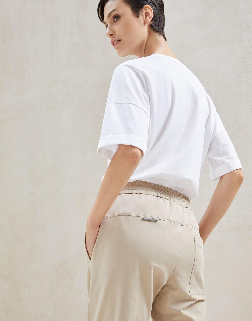 Brunello Cucinelli White Cotton Joggers (Workout Women's Pants)