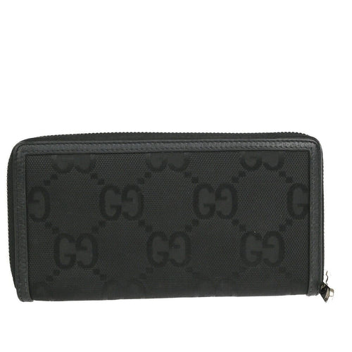 Gucci Gg Pattern Black Canvas Wallet  (Pre-Owned)