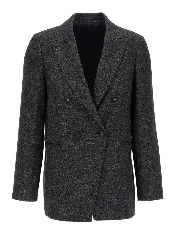 Brunello Cucinelli Gray Viscose Women's Coat