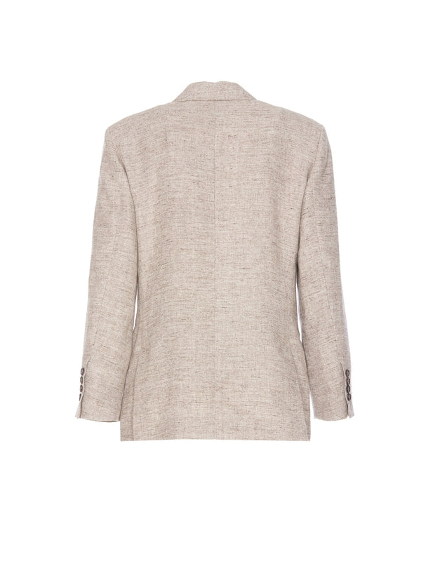 Brunello Cucinelli Brown Linen Women's Blazer