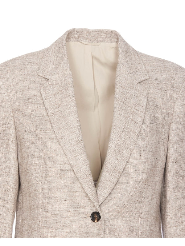 Brunello Cucinelli Brown Linen Women's Blazer