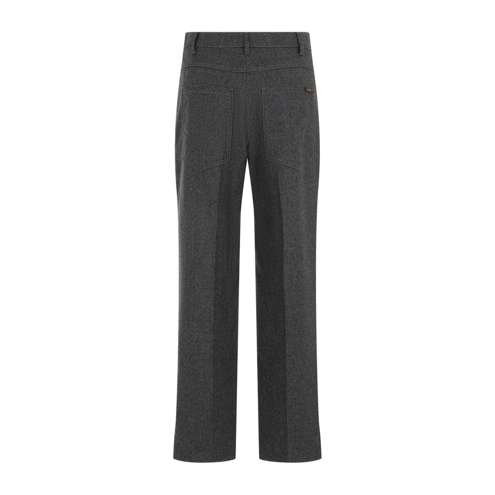 Brunello Cucinelli Gray Wool Casual Women's Pants