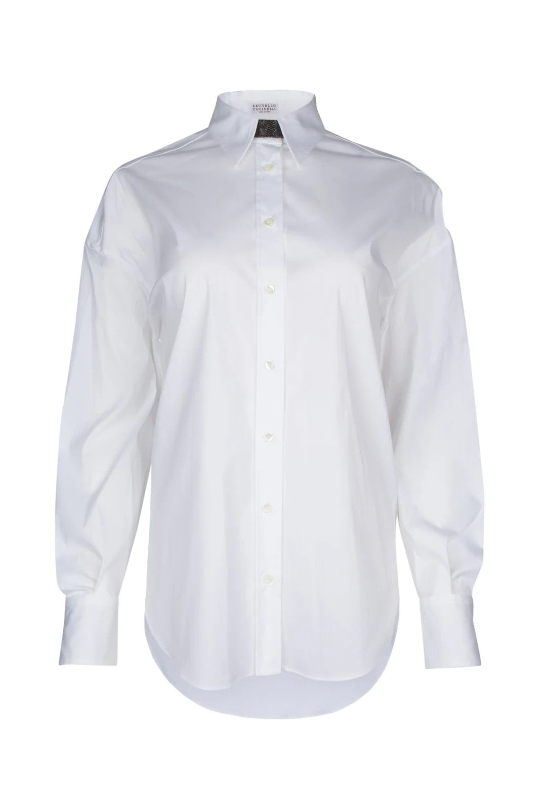 Brunello Cucinelli White Cotton Dress Women's Shirt