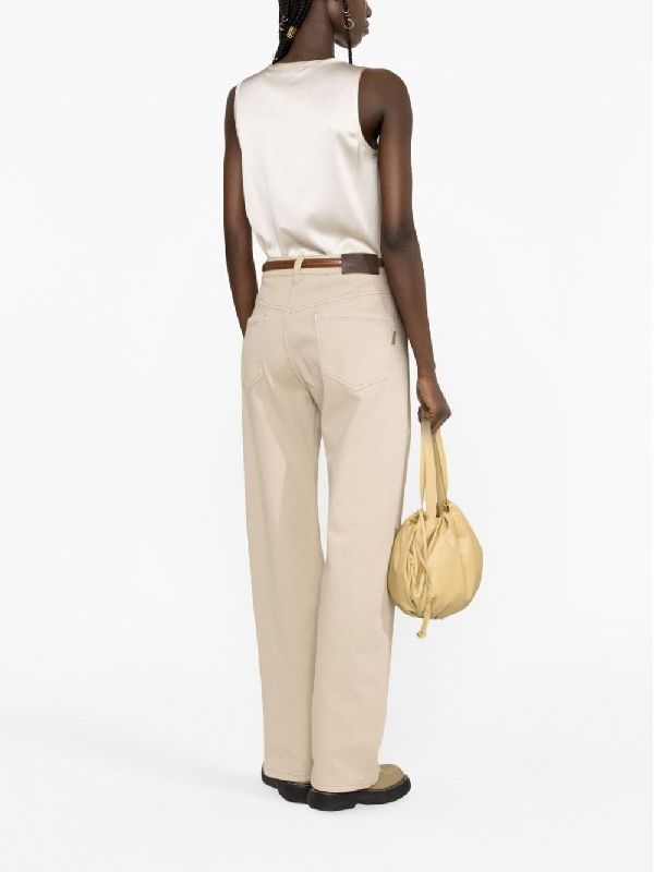 Brunello Cucinelli Beige Silk Women's T-Shirt