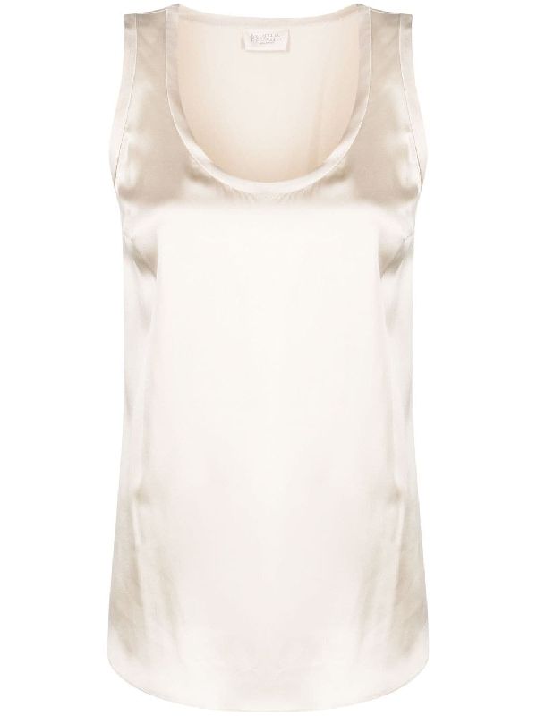 Brunello Cucinelli Beige Silk Women's T-Shirt