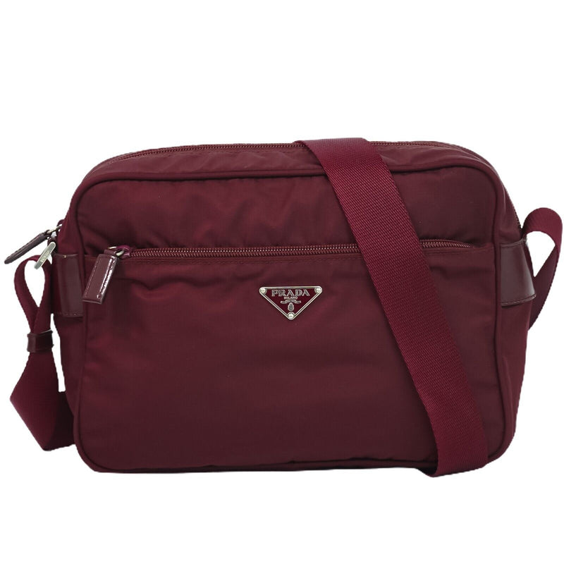 Prada Tessuto Burgundy Synthetic Handbag (Pre-Owned)