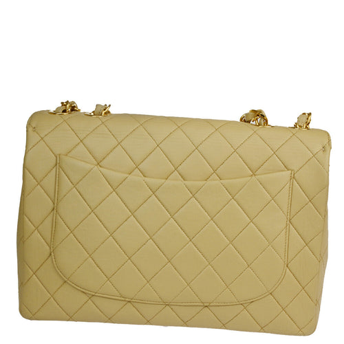 Chanel Jumbo Beige Leather Shoulder Bag (Pre-Owned)