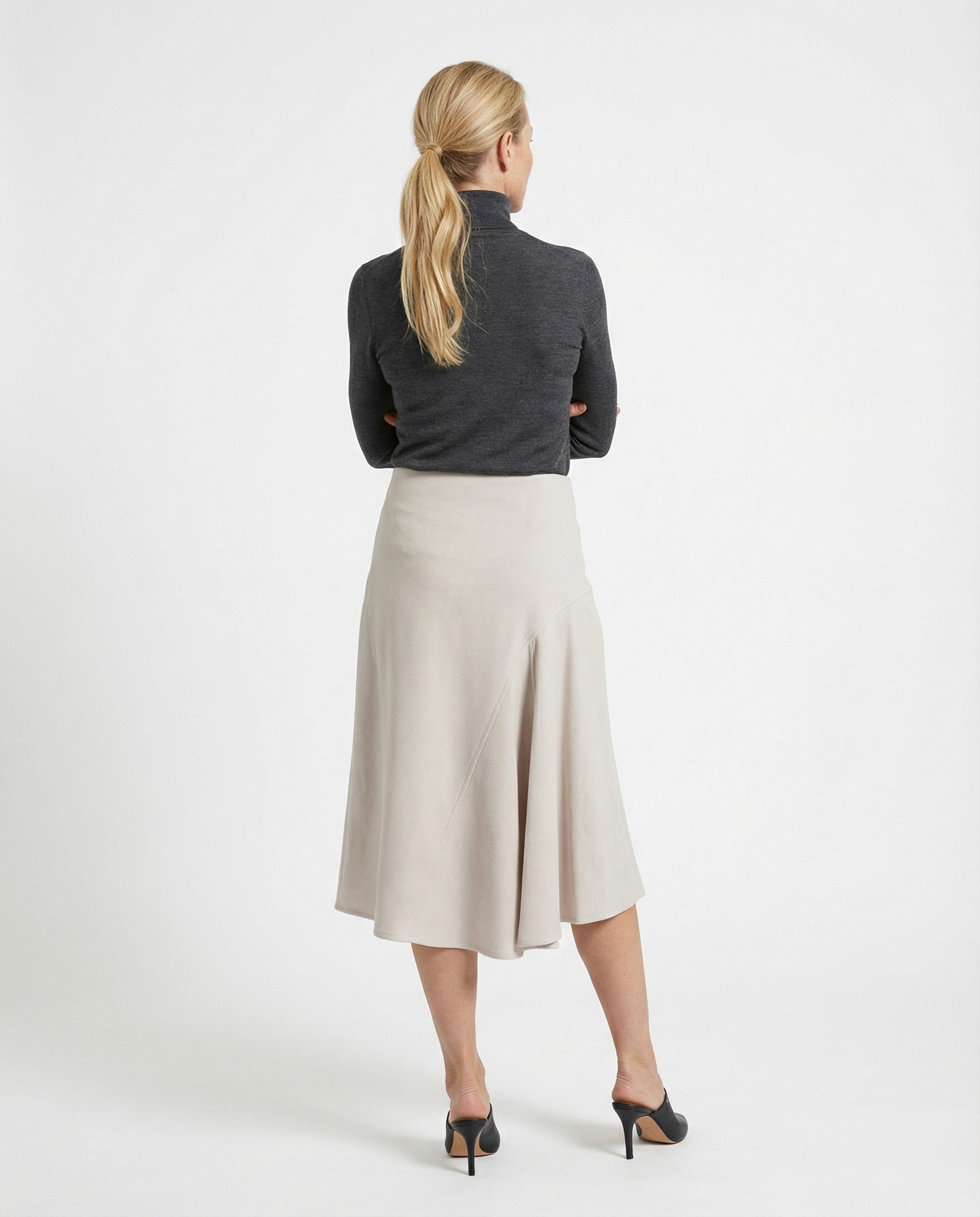 Brunello Cucinelli White Cotton Midi Women's Skirt