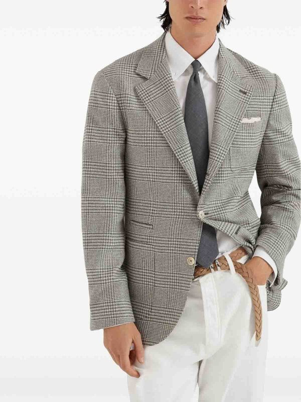 Brunello Cucinelli Army Wool Men's Blazer